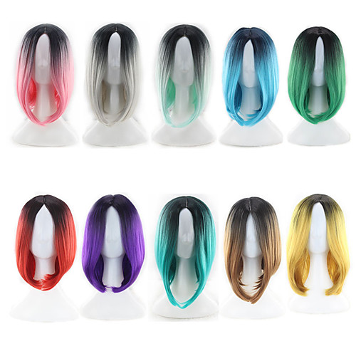Synthetic Wig Straight Bob Wig Medium Length fluorescent green Brown Grey Pink Blue Synthetic Hair 11 inch Women's Ombre Hair Red Dark Gray
Synthetic Wig Straight Bob Wig Medium Length fluorescent green Brown Grey Pink Blue Synthetic Hair 11 inch Women's Ombre Hair Red Dark Gray