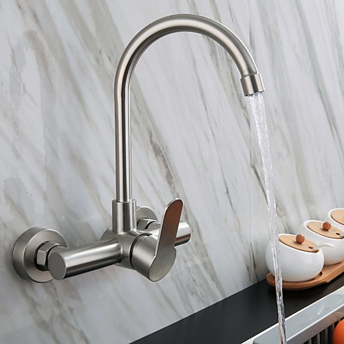 

Kitchen faucet - Single Handle One Hole Electroplated Standard Spout / Tall / ­High Arc Wall Mounted Contemporary Kitchen Taps