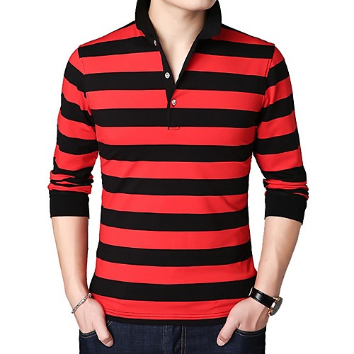 Men's Plus Size Striped Slim Polo - Cotton Daily Shirt Collar Wine / Black / Purple / Red / Green / Long Sleeve
Men's Plus Size Striped Slim Polo - Cotton Daily Shirt Collar Wine / Black / Purple / Red / Green / Long Sleeve