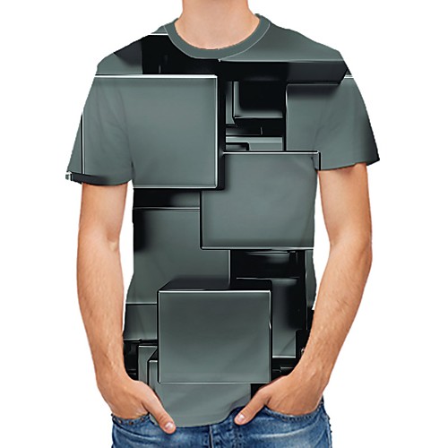 Men's Color Block 3D Print T-shirt Street chic Punk & Gothic Daily Club Round Neck Dark Gray / Short Sleeve
Men's Color Block 3D Print T-shirt Street chic Punk & Gothic Daily Club Round Neck Dark Gray / Short Sleeve