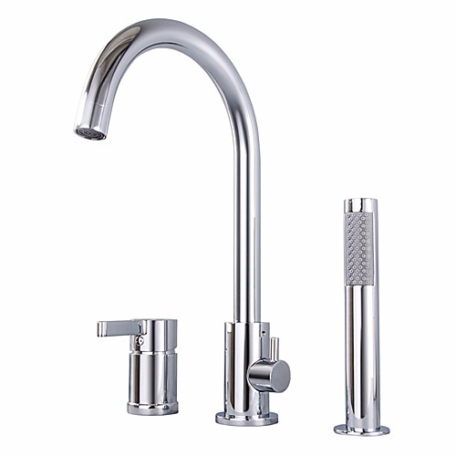 Bathtub Faucet - Contemporary Chrome Roman Tub Ceramic Valve Bath Shower Mixer Taps / Single Handle Three Holes
Bathtub Faucet - Contemporary Chrome Roman Tub Ceramic Valve Bath Shower Mixer Taps / Single Handle Three Holes
