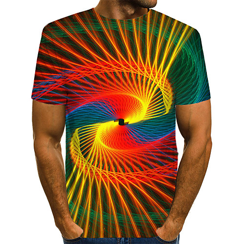 Men's Plus Size Color Block 3D Print T-shirt Street chic Exaggerated Daily Holiday Round Neck Rainbow / Short Sleeve
Men's Plus Size Color Block 3D Print T-shirt Street chic Exaggerated Daily Holiday Round Neck Rainbow / Short Sleeve