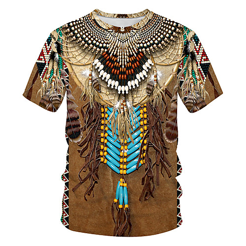 Men's 3D Solid Colored Tribal T-shirt Patchwork Print Short Sleeve Daily Tops Basic Streetwear Round Neck Khaki
Men's 3D Solid Colored Tribal T-shirt Patchwork Print Short Sleeve Daily Tops Basic Streetwear Round Neck Khaki