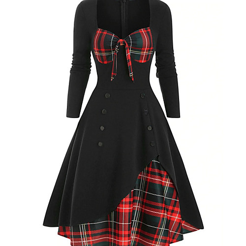 Women's Swing Dress White Black Green Long Sleeve Plaid Checkered Square Neck S M L XL XXL
Women's Swing Dress White Black Green Long Sleeve Plaid Checkered Square Neck S M L XL XXL