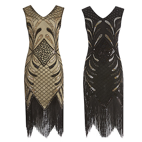 The Great Gatsby Retro Vintage 1920s Vacation Dress Summer Flapper Dress Dress Prom Dress Women's Sequins Tassel Fringe Sequin Costume Golden / Black Vintage Cosplay Event / Party Sleeveless Knee
The Great Gatsby Retro Vintage 1920s Vacation Dress Summer Flapper Dress Dress Prom Dress Women's Sequins Tassel Fringe Sequin Costume Golden / Black Vintage Cosplay Event / Party Sleeveless Knee