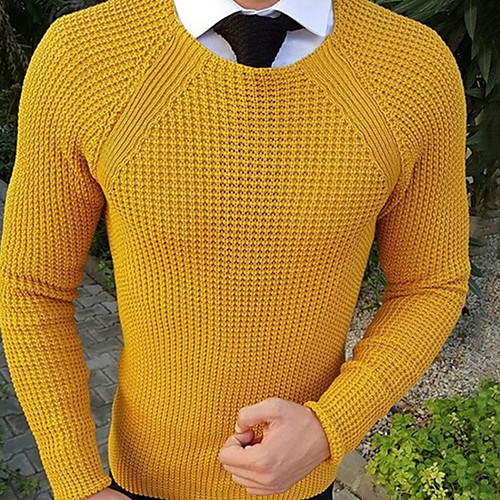 

Men's Solid Colored Long Sleeve Pullover Sweater Jumper, Round Neck Black / Yellow / Gray US36 / UK36 / EU44 / US38 / UK38 / EU46 / US40 / UK40 / EU48