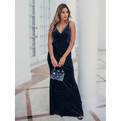 Mermaid / Trumpet Glittering Sexy Party Wear Formal Evening Dress Spaghetti Strap Sleeveless Floor Length Velvet with Sequin 2021
Mermaid / Trumpet Glittering Sexy Party Wear Formal Evening Dress Spaghetti Strap Sleeveless Floor Length Velvet with Sequin 2021