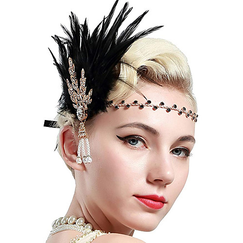 Charleston Vintage 1920s The Great Gatsby Flapper Headband Women's Feather Costume Black / Golden / White Vintage Cosplay Festival
Charleston Vintage 1920s The Great Gatsby Flapper Headband Women's Feather Costume Black / Golden / White Vintage Cosplay Festival