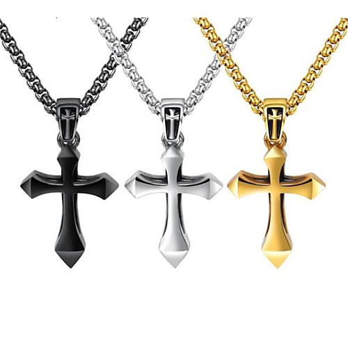 Men's Pendant Necklace Classic Cross Fashion Titanium Steel Black Gold Silver 55 cm Necklace Jewelry 1 Piece For Holiday Daily Wear
Men's Pendant Necklace Classic Cross Fashion Titanium Steel Black Gold Silver 55 cm Necklace Jewelry 1 Piece For Holiday Daily Wear