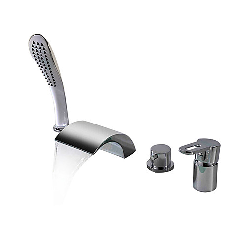 Bathtub Faucet - Contemporary Chrome Roman Tub Brass Valve Bath Shower Mixer Taps / Two Handles Four Holes
Bathtub Faucet - Contemporary Chrome Roman Tub Brass Valve Bath Shower Mixer Taps / Two Handles Four Holes