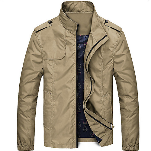 Men's Daily Regular Jacket, Solid Colored Stand Long Sleeve Polyester Black / Army Green / Blue
Men's Daily Regular Jacket, Solid Colored Stand Long Sleeve Polyester Black / Army Green / Blue