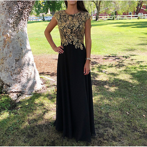 Sheath / Column Mother of the Bride Dress Elegant Jewel Neck Floor Length Chiffon Lace Short Sleeve with Appliques Ruching 2021
Sheath / Column Mother of the Bride Dress Elegant Jewel Neck Floor Length Chiffon Lace Short Sleeve with Appliques Ruching 2021
