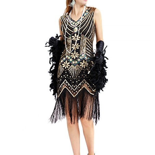 

The Great Gatsby Charleston Dance Costumes Dress Tassel Paillette Women's Performance Sleeveless Terylene