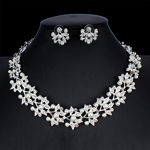 Women's White Hoop Earrings Necklace Bridal Jewelry Sets Classic Basic Korean Sweet Cute Imitation Pearl Earrings Jewelry Silver For Wedding Party Engagement Two-piece Suit
Women's White Hoop Earrings Necklace Bridal Jewelry Sets Classic Basic Korean Sweet Cute Imitation Pearl Earrings Jewelry Silver For Wedding Party Engagement Two-piece Suit