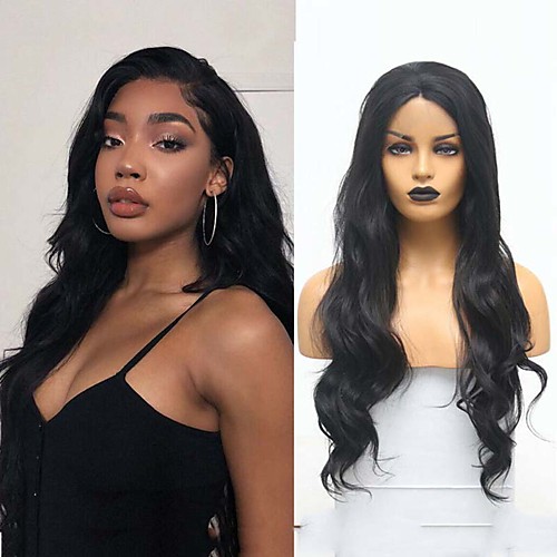 Synthetic Lace Front Wig Body Wave Middle Part Lace Front Wig Long Natural Black #1B Synthetic Hair 18-26 inch Women's Heat Resistant Synthetic Easy dressing Black / Natural Hairline
Synthetic Lace Front Wig Body Wave Middle Part Lace Front Wig Long Natural Black #1B Synthetic Hair 18-26 inch Women's Heat Resistant Synthetic Easy dressing Black / Natural Hairline