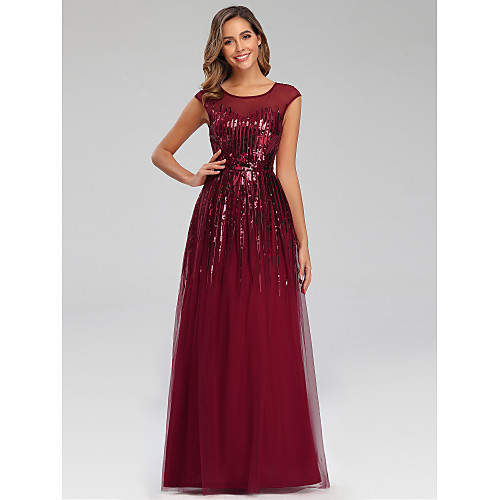 A-Line Sparkle Elegant Wedding Guest Engagement Prom Dress Jewel Neck Short Sleeve Floor Length Polyester with Sequin 2021
A-Line Sparkle Elegant Wedding Guest Engagement Prom Dress Jewel Neck Short Sleeve Floor Length Polyester with Sequin 2021