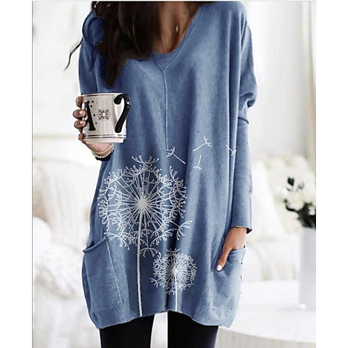 Women's T shirt Dress Tunic Blouse Solid Colored Floral Flower Long Sleeve Round Neck Tops Basic Top Black Blue Gray
Women's T shirt Dress Tunic Blouse Solid Colored Floral Flower Long Sleeve Round Neck Tops Basic Top Black Blue Gray
