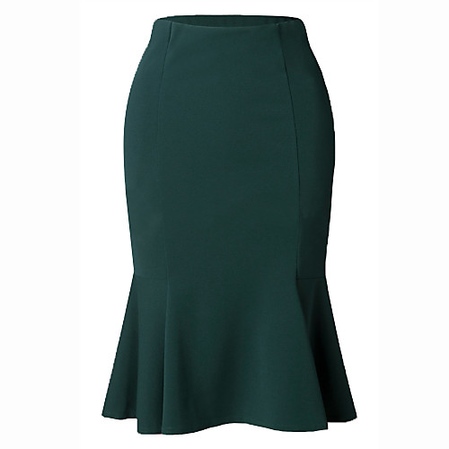 Women's Daily Wear / Office Basic Bodycon / Trumpet / Mermaid Skirts - Solid Colored Ruffle Black Green S M L
Women's Daily Wear / Office Basic Bodycon / Trumpet / Mermaid Skirts - Solid Colored Ruffle Black Green S M L
