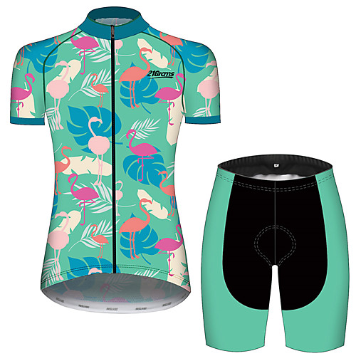 21Grams Women's Short Sleeve Cycling Jersey with Shorts Spandex Polyester Black / Blue Flamingo Animal Floral Botanical Bike Clothing Suit Breathable 3D Pad Quick Dry Ultraviolet Resistant
21Grams Women's Short Sleeve Cycling Jersey with Shorts Spandex Polyester Black / Blue Flamingo Animal Floral Botanical Bike Clothing Suit Breathable 3D Pad Quick Dry Ultraviolet Resistant