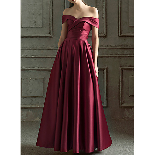 A-Line Minimalist Prom Formal Evening Dress Off Shoulder Short Sleeve Floor Length Satin with Pleats Ruched 2021
A-Line Minimalist Prom Formal Evening Dress Off Shoulder Short Sleeve Floor Length Satin with Pleats Ruched 2021