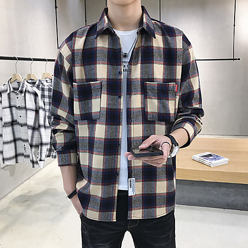 Men's Shirt Striped Check Geometric Print Long Sleeve Daily Tops Vintage Streetwear Khaki
Men's Shirt Striped Check Geometric Print Long Sleeve Daily Tops Vintage Streetwear Khaki