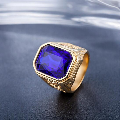 Men's Ring Crystal 1pc Blue Red Green Titanium Steel Stone Square Vintage Fashion Birthday Party Evening Jewelry Geometrical Precious
Men's Ring Crystal 1pc Blue Red Green Titanium Steel Stone Square Vintage Fashion Birthday Party Evening Jewelry Geometrical Precious