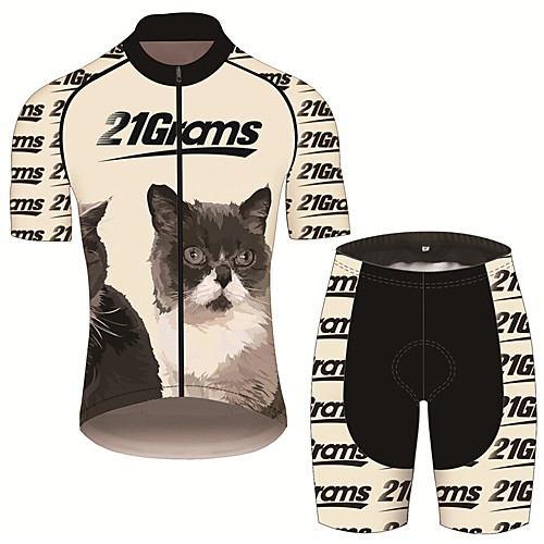 21Grams Men's Short Sleeve Cycling Jersey with Shorts Spandex Polyester Black / Yellow Cat Animal Bike Clothing Suit UV Resistant Breathable 3D Pad Quick Dry Sweat-wicking Sports Cat Mountain Bike
21Grams Men's Short Sleeve Cycling Jersey with Shorts Spandex Polyester Black / Yellow Cat Animal Bike Clothing Suit UV Resistant Breathable 3D Pad Quick Dry Sweat-wicking Sports Cat Mountain Bike