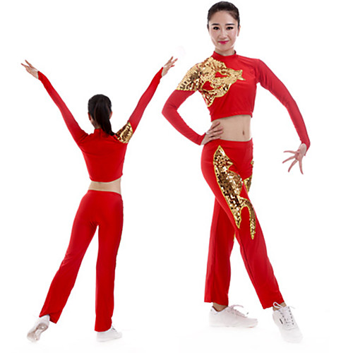 Cheerleader Costume Gymnastics Suits Women's Girls' Kids Pants / Trousers Spandex High Elasticity Handmade Long Sleeve Competition Dance Rhythmic Gymnastics Gymnastics Red
Cheerleader Costume Gymnastics Suits Women's Girls' Kids Pants / Trousers Spandex High Elasticity Handmade Long Sleeve Competition Dance Rhythmic Gymnastics Gymnastics Red