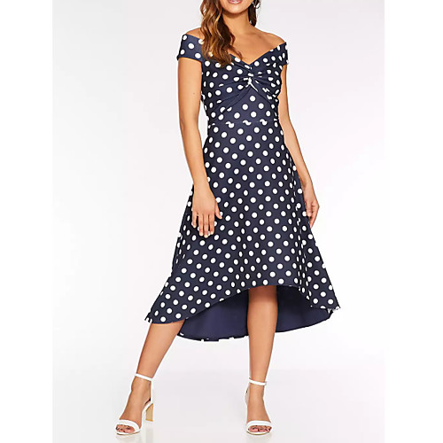 A-Line Holiday Cocktail Party Dress Off Shoulder Short Sleeve Tea Length Polyester with Pattern / Print 2021
A-Line Holiday Cocktail Party Dress Off Shoulder Short Sleeve Tea Length Polyester with Pattern / Print 2021