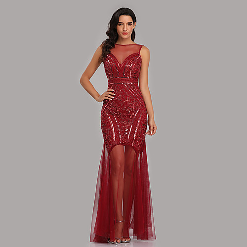 Mermaid / Trumpet Sparkle Sexy Party Wear Formal Evening Dress Illusion Neck Sleeveless Floor Length Tulle Sequined with Sequin 2021
Mermaid / Trumpet Sparkle Sexy Party Wear Formal Evening Dress Illusion Neck Sleeveless Floor Length Tulle Sequined with Sequin 2021