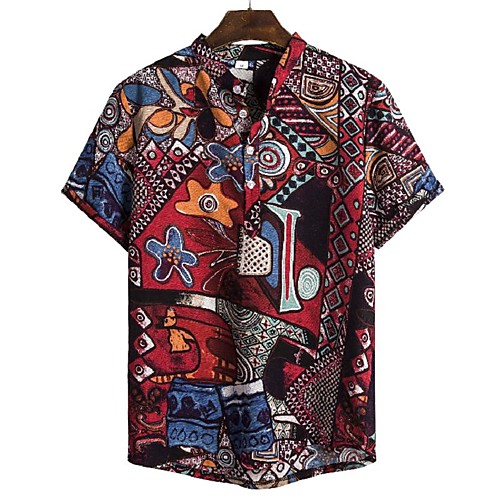 Men's Shirt Geometric Abstract Print Short Sleeve Daily Tops Basic Elegant Rainbow
Men's Shirt Geometric Abstract Print Short Sleeve Daily Tops Basic Elegant Rainbow