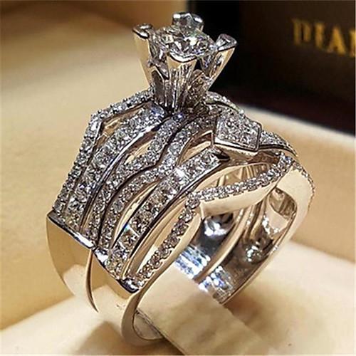 Couple's Ring AAA Cubic Zirconia 1pc Silver Silver 2 Silver 4 Platinum Plated Alloy Stylish Wedding Gift Jewelry Cute / Daily / Engagement
Couple's Ring AAA Cubic Zirconia 1pc Silver Silver 2 Silver 4 Platinum Plated Alloy Stylish Wedding Gift Jewelry Cute / Daily / Engagement
