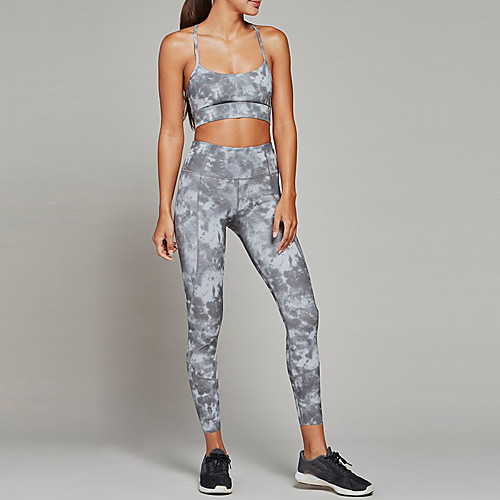 Women's 2pcs Yoga Suit Print Gray Fitness Gym Workout Running High Waist Cropped Leggings Bra Top Sport Activewear Tummy Control Butt Lift Quick Dry High Elasticity
Women's 2pcs Yoga Suit Print Gray Fitness Gym Workout Running High Waist Cropped Leggings Bra Top Sport Activewear Tummy Control Butt Lift Quick Dry High Elasticity
