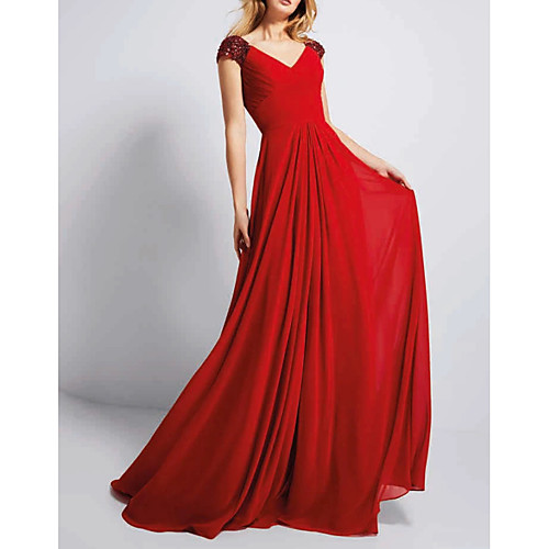 A-Line Elegant Engagement Formal Evening Dress V Neck Sleeveless Sweep / Brush Train Chiffon with Crystals Sequin 2021
A-Line Elegant Engagement Formal Evening Dress V Neck Sleeveless Sweep / Brush Train Chiffon with Crystals Sequin 2021