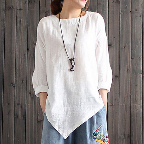 Women's Solid Colored Loose Blouse Daily White / Black / Blue / Red / Khaki / Light Blue 
Women's Solid Colored Loose Blouse Daily White / Black / Blue / Red / Khaki / Light Blue