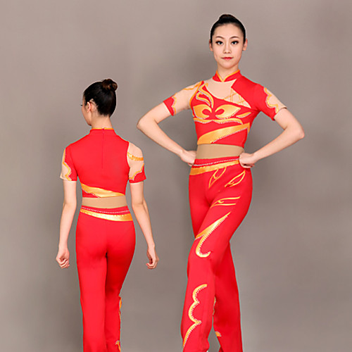 Cheerleader Costume Gymnastics Suits Women's Girls' Kids Pants / Trousers Spandex High Elasticity Handmade Long Sleeve Competition Dance Rhythmic Gymnastics Gymnastics Red
Cheerleader Costume Gymnastics Suits Women's Girls' Kids Pants / Trousers Spandex High Elasticity Handmade Long Sleeve Competition Dance Rhythmic Gymnastics Gymnastics Red