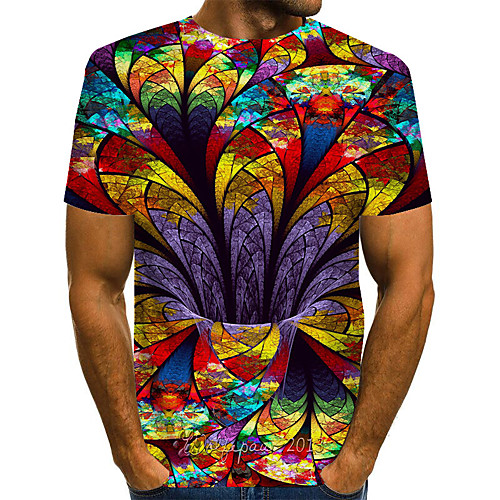 Men's T shirt Graphic Geometric 3D Plus Size Pleated Print Short Sleeve Daily Tops Streetwear Exaggerated Rainbow
Men's T shirt Graphic Geometric 3D Plus Size Pleated Print Short Sleeve Daily Tops Streetwear Exaggerated Rainbow