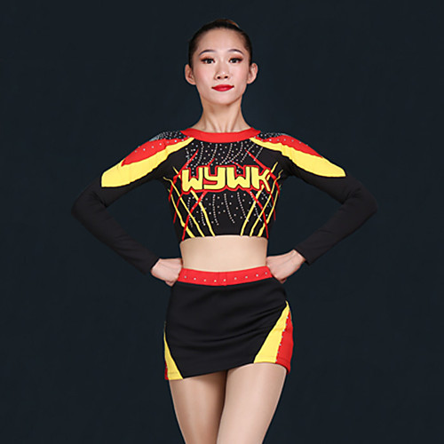 Cheerleader Costume Uniform Women's Girls' Kids Skirt Spandex High Elasticity Handmade Long Sleeve Competition Dance Rhythmic Gymnastics Gymnastics Black
Cheerleader Costume Uniform Women's Girls' Kids Skirt Spandex High Elasticity Handmade Long Sleeve Competition Dance Rhythmic Gymnastics Gymnastics Black