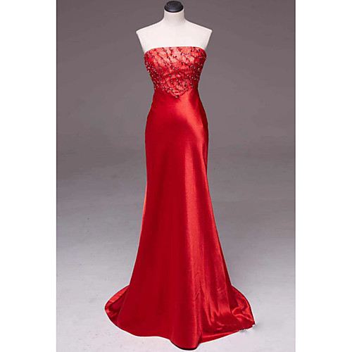 Mermaid / Trumpet Elegant Engagement Formal Evening Dress Strapless Sleeveless Sweep / Brush Train Satin with Bow(s) Crystals Beading 2021
Mermaid / Trumpet Elegant Engagement Formal Evening Dress Strapless Sleeveless Sweep / Brush Train Satin with Bow(s) Crystals Beading 2021