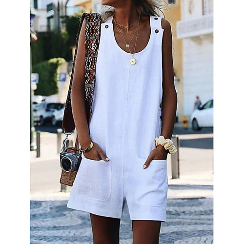 Women's Basic Casual Beach White Black Yellow Jumpsuit Solid Colored Pocket Button
Women's Basic Casual Beach White Black Yellow Jumpsuit Solid Colored Pocket Button