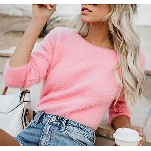 Women's Solid Colored Long Sleeve Pullover Sweater Jumper, Round Neck Black / White / Yellow S / M / L
Women's Solid Colored Long Sleeve Pullover Sweater Jumper, Round Neck Black / White / Yellow S / M / L