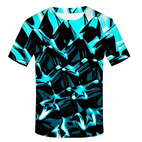 Men's T shirt Color Block Print Short Sleeve Daily Tops Punk & Gothic Exaggerated Light Blue
Men's T shirt Color Block Print Short Sleeve Daily Tops Punk & Gothic Exaggerated Light Blue