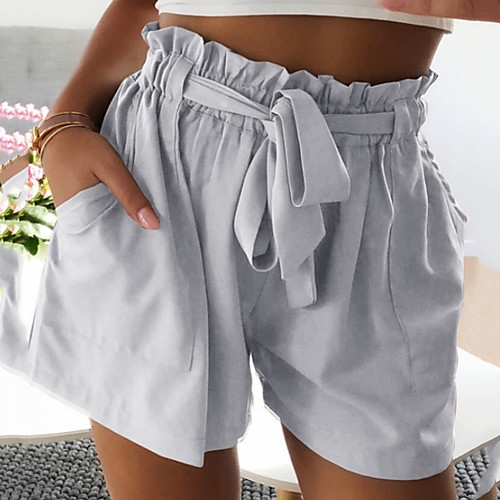 Women's Sporty Casual Beach Shorts Pants Solid Colored Elastic Waistband Pocket with Belt Black Green Light gray Brown Beige
Women's Sporty Casual Beach Shorts Pants Solid Colored Elastic Waistband Pocket with Belt Black Green Light gray Brown Beige