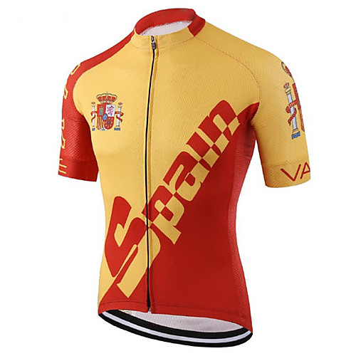 21Grams Men's Short Sleeve Cycling Jersey Red / Yellow Spain National Flag Bike Jersey Top Mountain Bike MTB Road Bike Cycling UV Resistant Breathable Quick Dry Sports Clothing Apparel / Stretchy
21Grams Men's Short Sleeve Cycling Jersey Red / Yellow Spain National Flag Bike Jersey Top Mountain Bike MTB Road Bike Cycling UV Resistant Breathable Quick Dry Sports Clothing Apparel / Stretchy