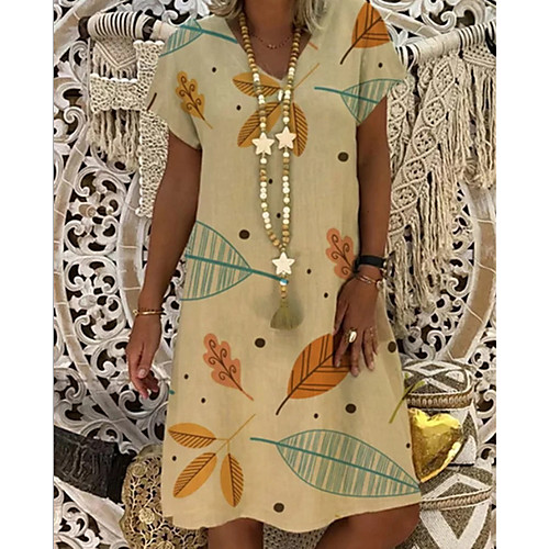 Women's Shirt Dress - Short Sleeves Leaf Holiday Summer V Neck Casual Daily 2020 Blue Yellow Fuchsia Orange Beige S M L XL XXL XXXL XXXXL XXXXXL
Women's Shirt Dress - Short Sleeves Leaf Holiday Summer V Neck Casual Daily 2020 Blue Yellow Fuchsia Orange Beige S M L XL XXL XXXL XXXXL XXXXXL