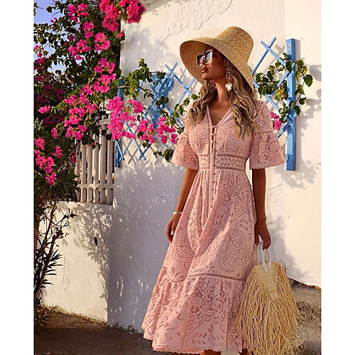 Women's A Line Dress Knee Length Dress White Blushing Pink Light Blue Short Sleeve Print V Neck Hot S M L XL XXL
Women's A Line Dress Knee Length Dress White Blushing Pink Light Blue Short Sleeve Print V Neck Hot S M L XL XXL