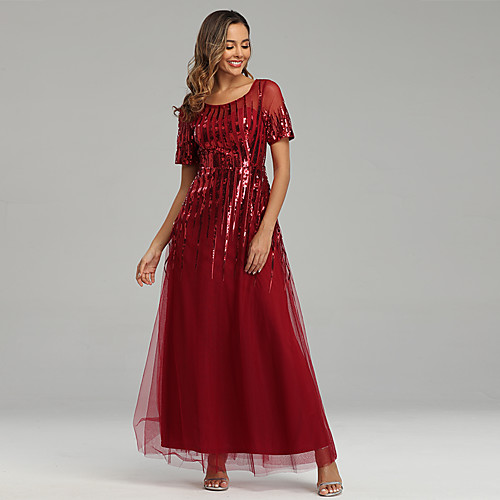 A-Line Hot Sparkle Engagement Prom Dress Jewel Neck Short Sleeve Floor Length Tulle Sequined with Sequin 2021
A-Line Hot Sparkle Engagement Prom Dress Jewel Neck Short Sleeve Floor Length Tulle Sequined with Sequin 2021
