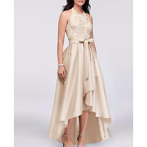 A-Line Mother of the Bride Dress Elegant Halter Neck Asymmetrical Satin Sleeveless with Bow(s) 2021
A-Line Mother of the Bride Dress Elegant Halter Neck Asymmetrical Satin Sleeveless with Bow(s) 2021