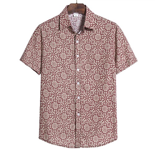 Men's Floral Geometric Black & Gray Print Shirt Tropical Party Going out Black / Red / Color Block / Short Sleeve
Men's Floral Geometric Black & Gray Print Shirt Tropical Party Going out Black / Red / Color Block / Short Sleeve