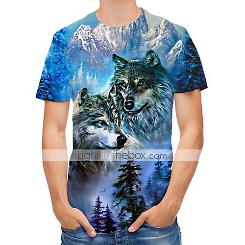 Men's 3D Graphic Print T-shirt Daily Casual Round Neck Blue / Summer / Short Sleeve / Animal
Men's 3D Graphic Print T-shirt Daily Casual Round Neck Blue / Summer / Short Sleeve / Animal